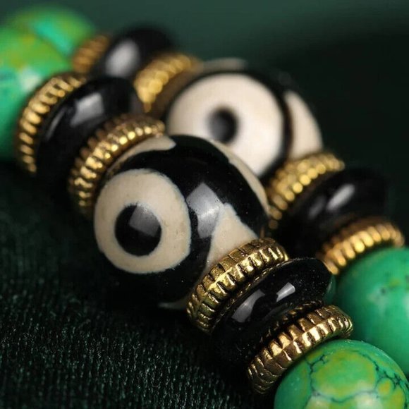 Tibetan Buddha Stones Turquoise 8mm 108 Mala Balance Necklace - Picture 4 of 5
